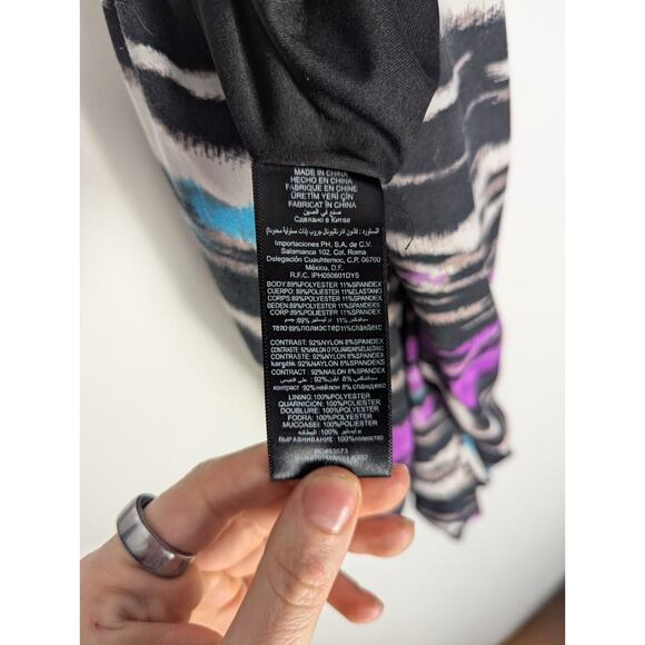 Bebe Dress Womens XXS Y2K Bodycon Mini Party HOCO Stretchy Clubwear Mesh Cut Out - Picture 8 of 12